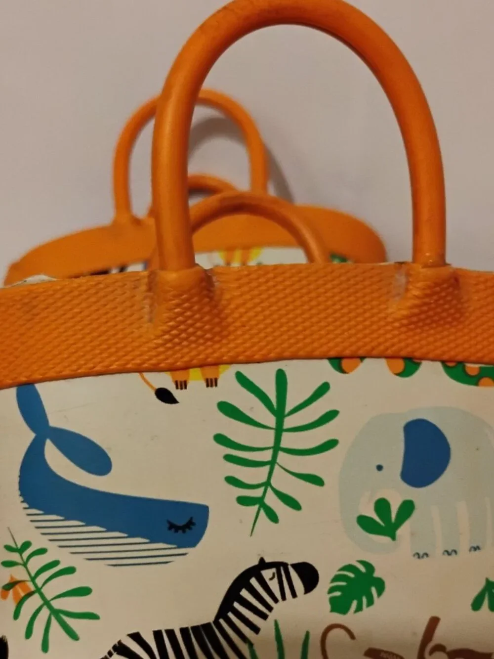 Lily & Dan Kids Safari Jungle Rain Boots Orange Animal Print Waterproof 9/10